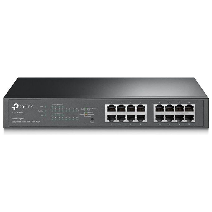 TP-LINK Easy Smart TL-SG1016PE Switch intelligente 8 x 10/100/1000 (PoE+) + 8 x 10/100/1000 desktop, montabile su rack PoE+ (110 W)