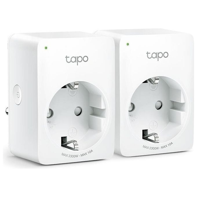 TP-Link Tapo P100 Presa Intelligente WiFi Smart Plug Compatibile con Alexa e Google Home Controllo Remoto Tramite APP Tapo 10A 2300W Confezione da 2 Pezzi