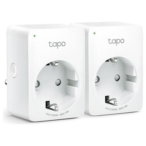 TP-Link Tapo P100 Presa Intelligente WiFi Smart Plug Compatibile con Alexa e Google Home Controllo Remoto Tramite APP Tapo 10A 2300W Confezione da 2 Pezzi