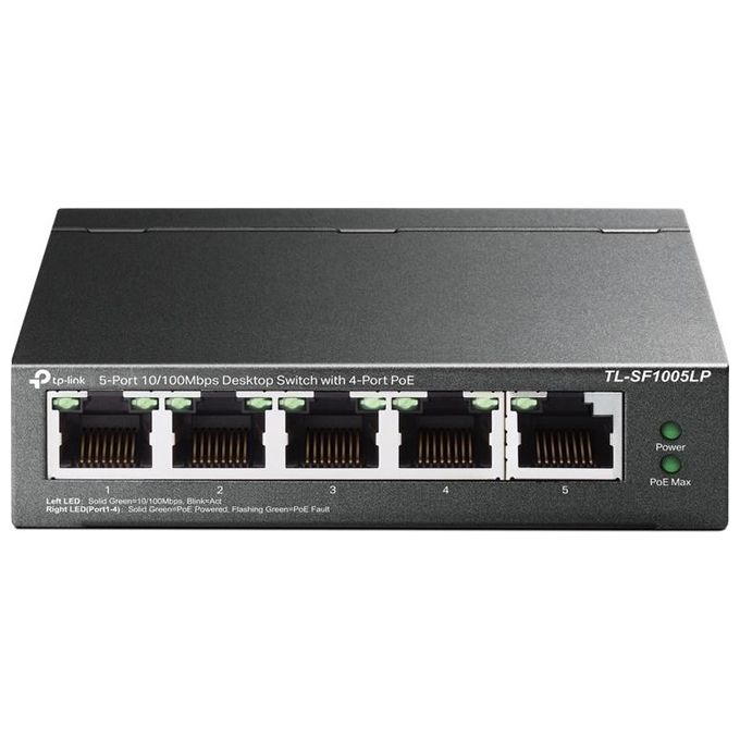 Tp-Link TL-SF1005LP Switch di Rete Non Gestito Fast Ethernet 10/100 Supporto Power Over Ethernet Nero