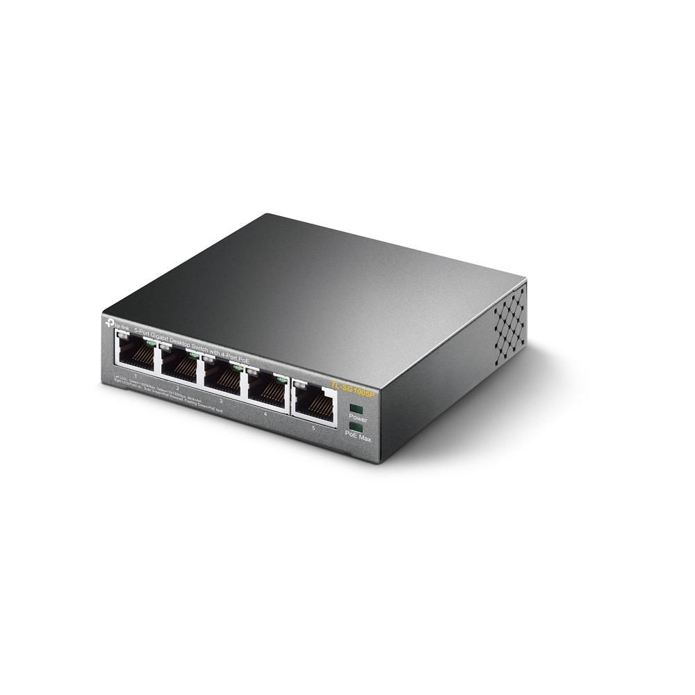 TP-Link TL-SG1005P switch di rete Non gestito Gigabit Ethernet  (10/100/1000) Supporto Power over Ethernet (PoE) Nero