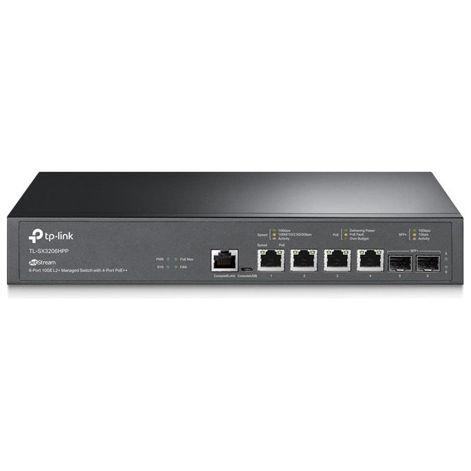 TP-Link TL-SX3206HPP Switch di Rete Gestito L2 10G Ethernet 100/1000/10000 Supporto Power over Ethernet Nero