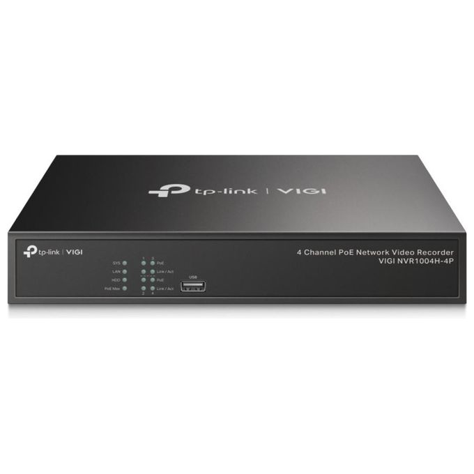 TP-Link VIGI NVR1004H-4P Videoregistratore di Rete (NVR) Nero