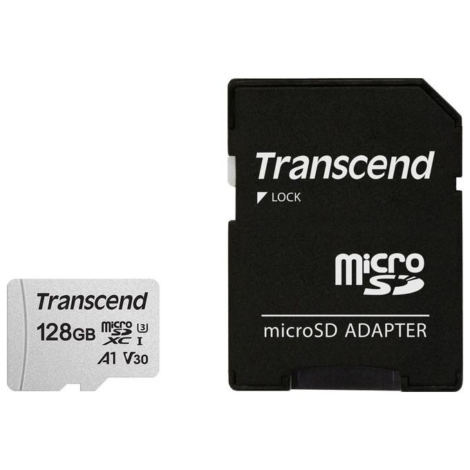 Transcend 300S MicroSDXC Scheda di Memoria da 128Gb Nand Class 10