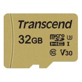 Transcend 500S MicroSD Scheda di Memoria da 32Gb Uhs-I U3 con Adattatore