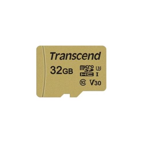 Transcend 500S MicroSD Scheda di Memoria da 32Gb Uhs-I U3 con Adattatore