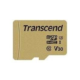 Transcend 500S MicroSDXC Scheda di Memoria da 8Gb Uhs-I U3 Class 10 con Adattatore