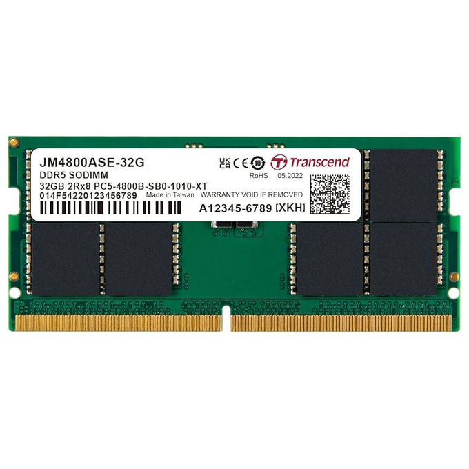 Transcend JM6400ASE-16G Memoria RAM DDR5 16 GB 6400 MHz Per Notebook