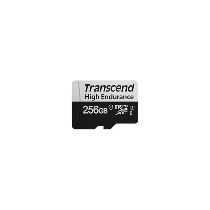 Transcend Memory Card 256Gb MicroSD con Adattatore U3 High Endurance