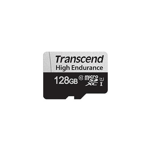 Transcend TS128GUSD350V Memory Card 128Gb microSD con Adattatore U1 High Endurance