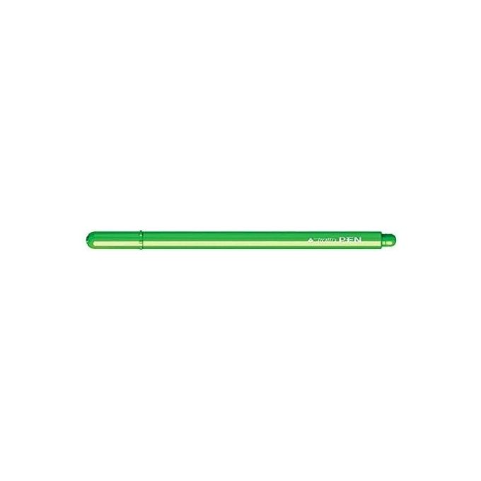 Tratto 830705 Pen Penna Punta Sintetica Conica 0.5 mm Inchiostro Acqua Confezione 12 pz colore Verde Chiaro