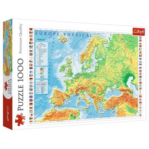 Trefl Puzzle da 1000 Pezzi Mappa Fisica d'Europa