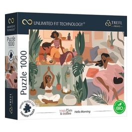 Puzzle da 1000 Pezzi Uft - Yoga. Cats e Coffee: Hello Morning