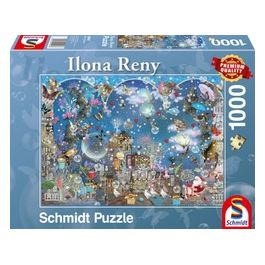 Trefl Puzzle da 1000 Pezzi - Ilona Reny: Il Cielo Azzurro Di Natale