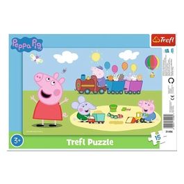 Puzzle da 15 Pezzi Con Cornice - Peppa Pig: Il Treno Felice