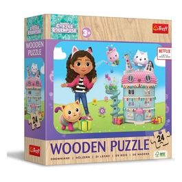 Puzzle da 24 Pezzi In Legno - Gabbys Dollhouse: Happy Gabby And Her Friends