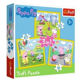 Trefl Puzzle 3 in 1 Peppa Pig Il Giorno Felice di Peppa
