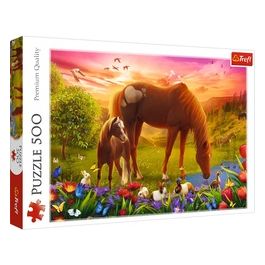 Puzzle da 500 Pezzi - Horses In The Meadow
