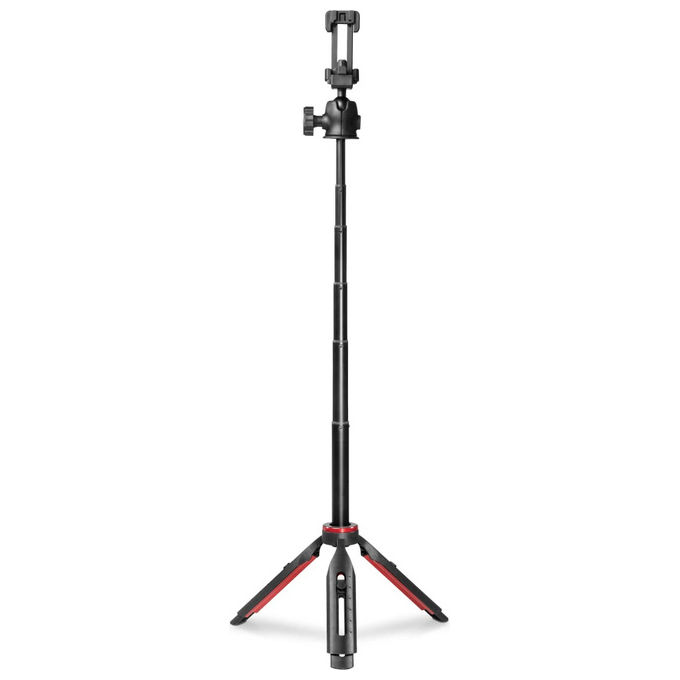Hama 00004679 Solid 80 Ball Treppiede per Smartphone e Fotocamera Digitale Altezza Max 80 cm con Testa a Sfera e Bluetooth 5.3 colore Nero