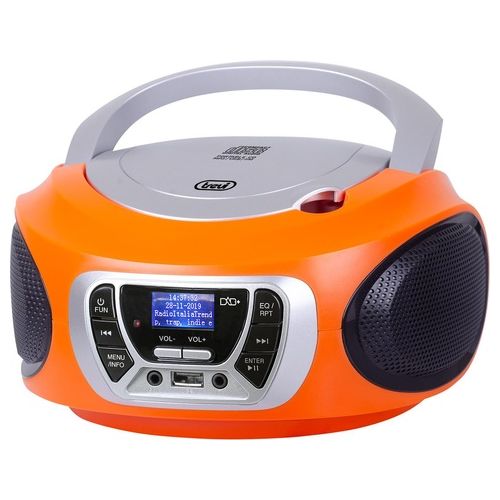 Trevi CMP 510 DAB Stereo Portatile Cd Boombox Radio DAB/DAB+ con RDS Usb Aux-In Presa Cuffia Arancio