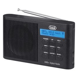 Trevi DAB 7F91 R Radio Portatile DAB/DAB e FM con Stazioni Memorizzabili Orologio con 2 Sveglie Programmabili Presa Cuffia Batteria Ricaricabile Nero