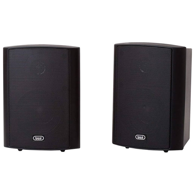 Trevi 0941000 HTS 9410 Casse Acustiche 2 Vie 30W RMS 100W Max Woofer 100 mm Tweeter 20 mm 8 Ohm 88 dB con Staffe a Parete colore Nero