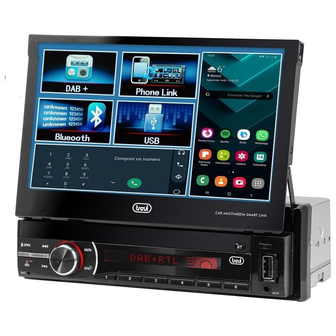 Trevi MDV 6380 DAB Sistema Car Video con Display Touch da 7'' Ricevitore Digitale DAB-DAB+ - FM Mp3 Usb Sd Aux-In Android Mirror Link