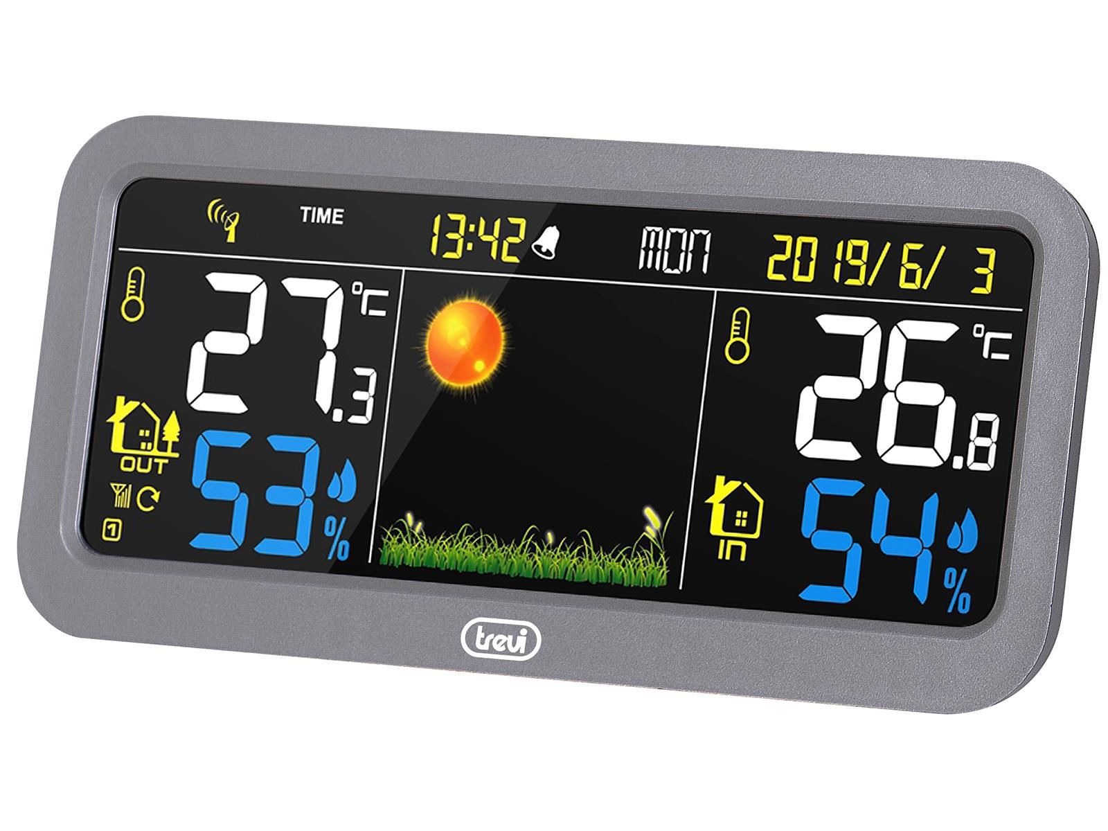 Stazione di Previsione, Barometro Digitale con Monitor Digitale di umidità,  Stazione Meteorologica LCD, Orologio da Interno per Calendario da Esterno