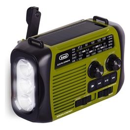 Trevi RA 7F30 BT Radio Portatile Dinamo e Solare Usb Micro Sd Wireless e Powerbank Verde