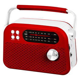 Radio Portatile Multibanda Rosso RDA 70 BR, USB Micro SD