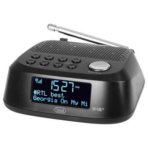 Trevi RC 80D4 DAB Radiosveglia Elettronica con Ricevitore Digitale DAB/DAB+ Grande Display Led Funzione Sleep Funzione Snooze Nero