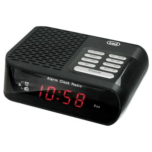 RC 827 D Radiosveglia AM/FM, Plastica, Nero, 14 x 4.4 x 11.4 cm