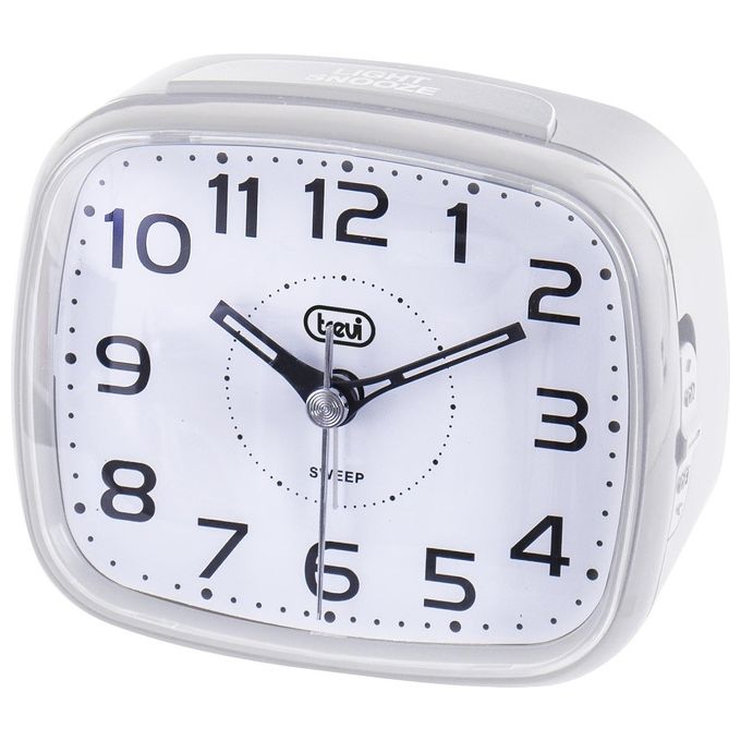 Trevi SL 3054 Orologio al Quarzo con Sveglia Grande Quadrante Tasto Snooze-Light Movimento Silenzioso SWEEP Bianco