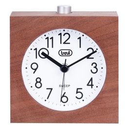 Trevi SL 3840 Orologio Quarzo con Grande Quadrante Illuminato Movimento Silenzioso Sweep Funzione Snooze/Light Legno Scuro