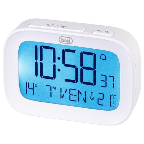 Trevi SLD 3850 Orologio Sveglia Digitale con Termometro Integrato Bianco