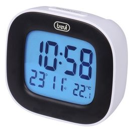 Trevi SLD 3875 Orologio Digitale con Display LCD Sveglia Termometro Calendario e Funzione Snooze Bianco
