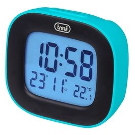 Trevi SLD 3875 Orologio Digitale con Display LCD Sveglia Termometro Calendario e Funzione Snooze Turchese