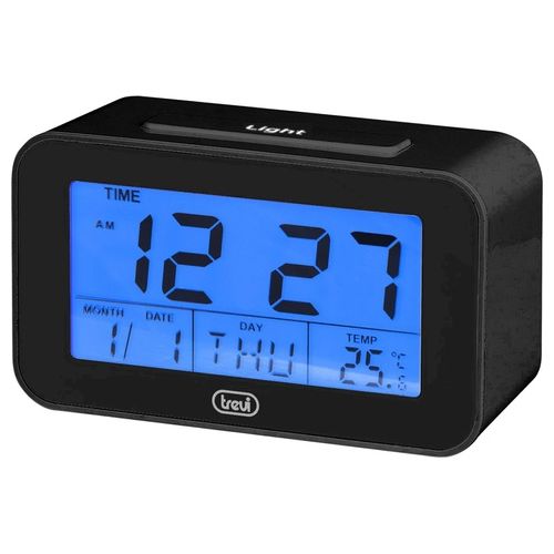 Trevi SLD 3P50 Orologio Digitale Termometro Grande Display LCD Retroilluminato Sveglia Programmabile Funzione Snooze Nero