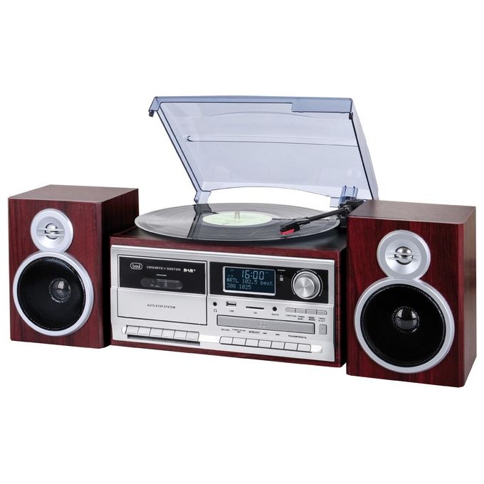 Image of Trevi TT 1072 DAB Sistema Stereo Giradischi con Ricevitore Digitale Dab+ Bluetooth Legno