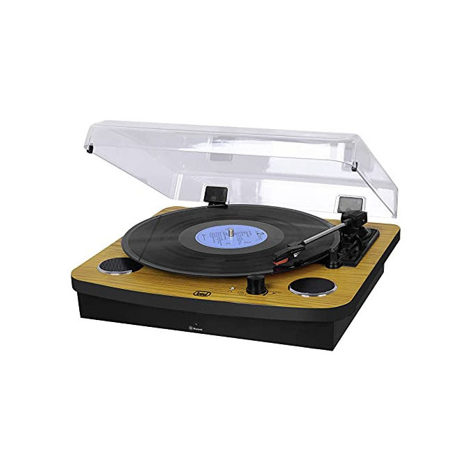 Trevi VT1025 giradischi bluetooth cassa in legno 33 45 78 giri ingresso AUX altoparlanti integrati vinile