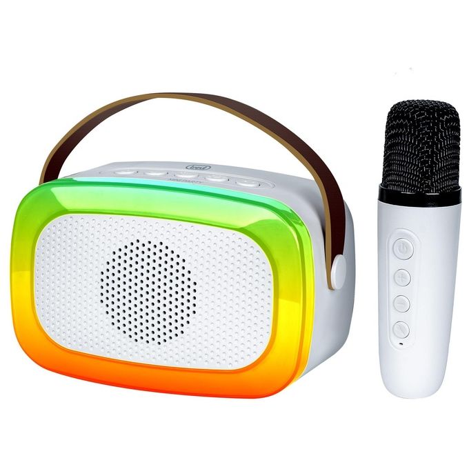 TREVI Cassa Bluetooth Portatile con Microfono per Karaoke USB-C AUX Potenza  10W colore Rosa XR 8A01 Miniparty - 0XR8A0105