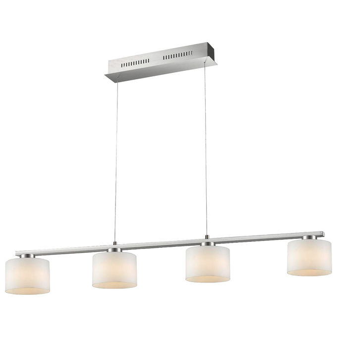 Trio Lighting Alegro Sospensione Led 4 Diffusori Dimmerabile Con Interruttore Regolab.In Altezza L. 100Cm