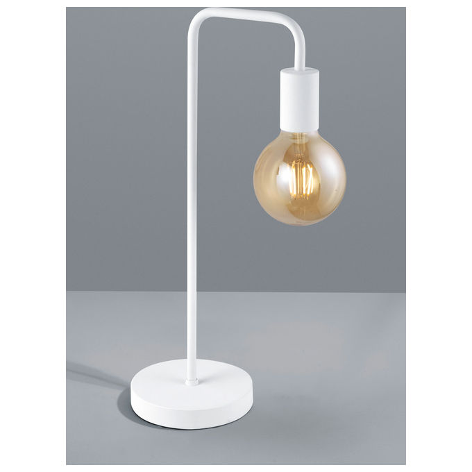 Trio Lighting Diallo Lampada Tavolo Tubo Metallo Bianco H. 51Cm