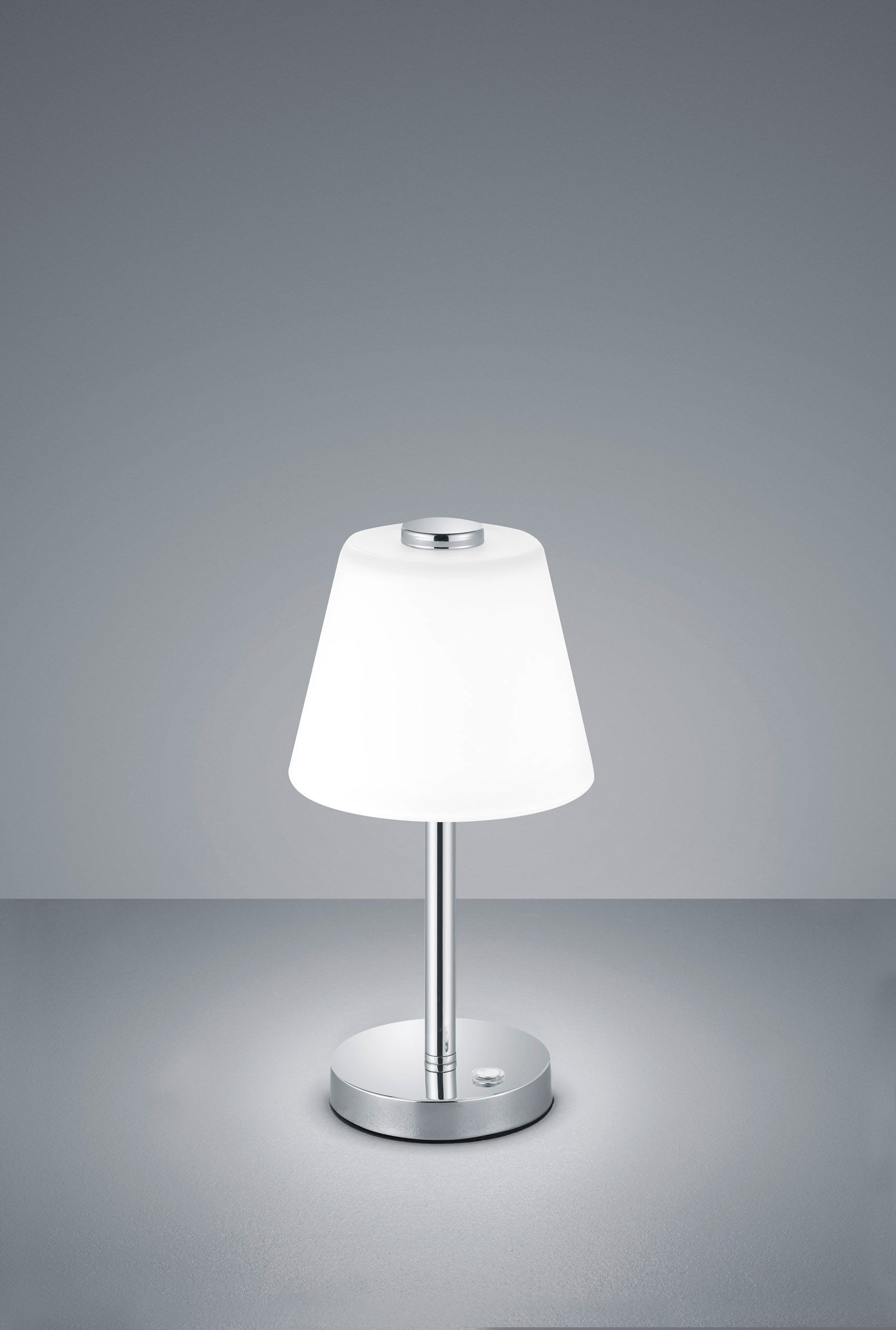 Trio Lighting Emeraald Lampada Tavolo Led Diffusore Vetro Cono 4 Intensita' Di Luce Col.Cromo H.29Cm