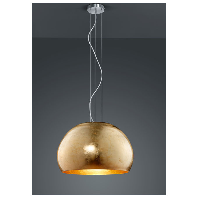 Trio Lighting Ontario Sospensione Tonda Vetro Foglia Oro D. 51