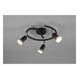 Trio Lighting Paris Senza Lampadina Girandola 3 Luci Nero Attacco Gu10 D. 28Cm