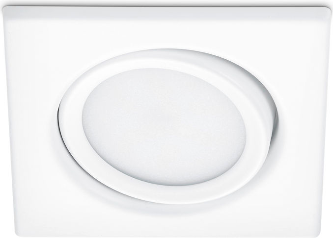 Trio Lighting Rila Faretto Da Incasso Led Quadrato Orientabile Bianco 8Cmx8Cm