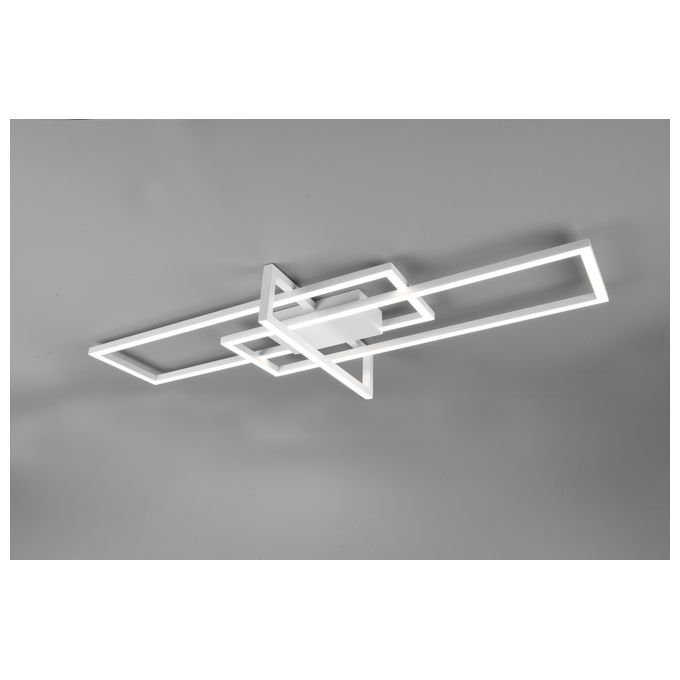 Trio Lighting Salinas Plafoniera Led Triplo Rettangolo Bianca Con Regolazione Intensita' Con Interruttore L. 100Cm