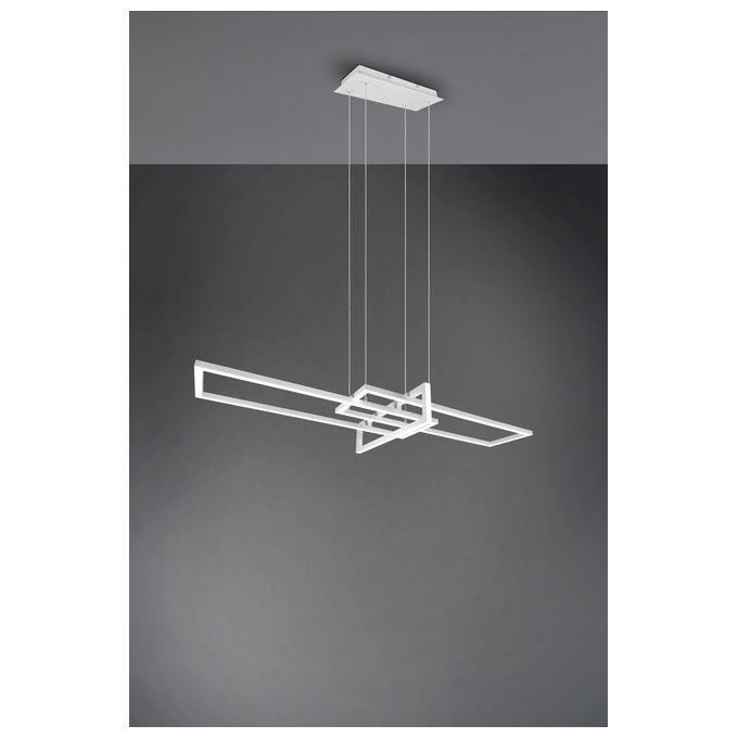 Trio Lighting Salinas Sospensione Led Triplo Rettangolo Bianca Con Regolazione Intensita' Con Interruttore L. 110Cm