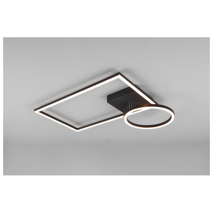 Trio Lighting Verso Plafoniera Led Nera Con Snodo Ed Intensita' Regolabile Con Interruttore L. 63Cm